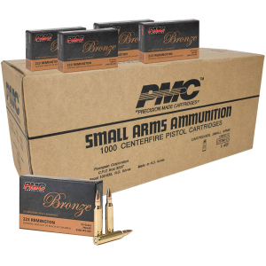 PMC 223A Bronze .223 Rem 55 Grain Full Metal Jacket Boat Tail Brass 1000 rd Case - Pmc