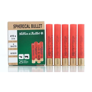 Sellier & Bellot SB410B Shotgun 410 Gauge 3 5 Pellets 00 Buck Shot 25 Bx/ 20 Cs