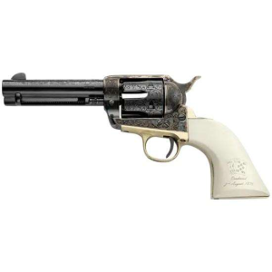 Pietta GW357DMH434NMAE Great Western II 357 Mag 6 Shot 4.75 Blued Octagon Barrel, Blued Cylinder, Color Case Hardened Frame, White Polymer w/Aces & Eights Grip Features Brass Triggerguard