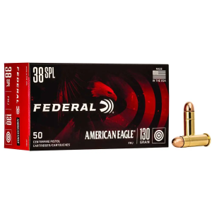 Battle Hawk Armory Federal AE38K American Eagle  38 Special 130 gr Full Metal Jacket (FMJ) 50 Bx/ 20 Cs