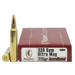 Nosler 60083 Trophy Grade  338 RUM 225 gr AccuBond 20 Bx/ 10 Cs