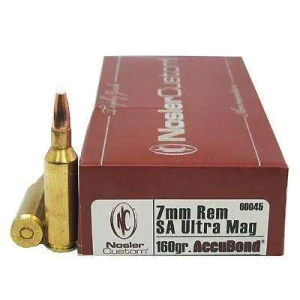 Nosler 60045 Trophy Grade 7mm Rem SA Ultra Mag 160 gr AccuBond 20 Bx/ 10 Cs