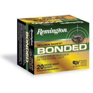 Remington Ammunition GSB45APAB Golden Saber Bonded 45 ACP 185 gr Brass Jacket Hollow Point (BJHP) 20 Bx/ 25 Cs