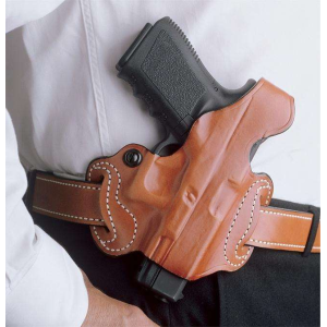 Desantis Gunhide 085TAE1Z0 Thumb Brake Mini Slide Tan Saddle Leather OWB fits Glock 17,19,22 Right Hand