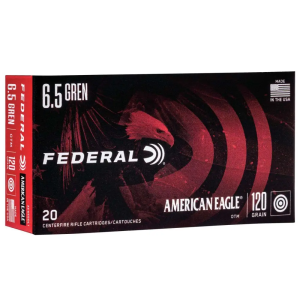 Federal AE65GDL1 American Eagle 6.5 Grendel 120 gr Open Tip Match (OTM) 20 Bx/ 10 Cs