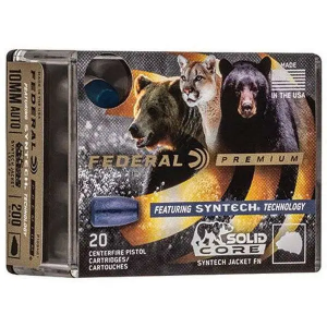 Federal P45SHC1 Premium 45 ACP +P 240 gr Solid Core Synthetic Flat Nose 20 Bx/ 10 Cs