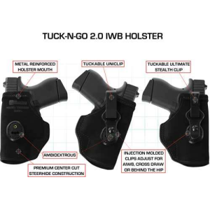 Galco TUC664B Tuck-N-Go 2.0 Black Leather IWB Sig P938 Ambidextrous