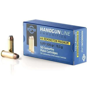 PPU PPH44MF Handgun 44 Rem Mag 300 gr Semi Jacketed Flat Point (SJFP) 50 Bx/ 10 Cs