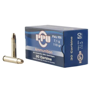 PPU PP30F Standard Rifle 30 Carbine 110 gr Full Metal Jacket (FMJ) 50 Bx/ 10 Cs