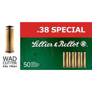 Sellier & Bellot SB38B Handgun 38 Special 148 gr Wadcutter (WC) 50 Bx/ 24 Cs