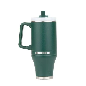 Mammoth Ascent 40 oz Tumbler with handle and straw - Dark Green