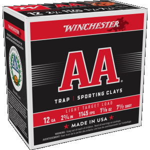 Winchester AA127 AA Light Target Load 12 GA 2.75 1-1/8 oz #7.5 25 rd Box