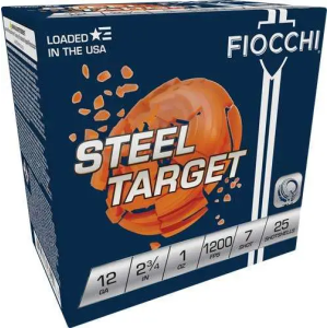 Fiocchi Target Steel Shotshells 12 ga 2.75 1 oz 7 Shot 25Box/10Case