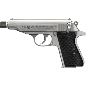 WAL PP SD 32ACP THREADED SS BLK PANEL GRIPS 2 8RD