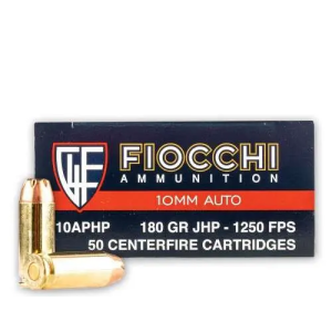 FIOCCHI 10 AUTO 180GR JHP 50RD BX/500RD CASE