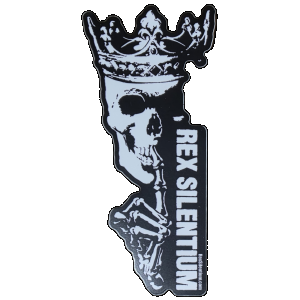 Rex Silentium White on Black Sticker