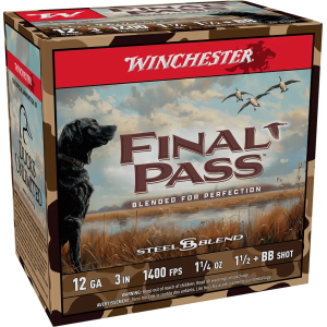 WINCHESTER 12 GA 3 HS 1-1/4 BB & 1.5 BLEND 25 RD/BX 10 BX/CS