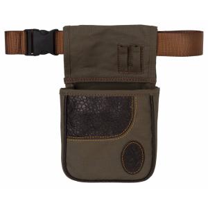 Browning Laredo Shell Pouch 1 Box Olive/Brown Canvas w/Leather Accents