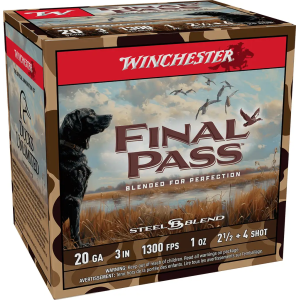 WINCHESTER 20 GA 3 HS 1 2.5 & 4 BLEND 25 RD/BX 10 BX/CS
