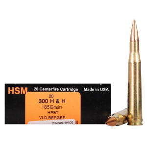 HSM BER300HH185V Trophy Gold 300 H&H Mag 185 gr Match Very Low Drag 20 Bx/ 20 Cs