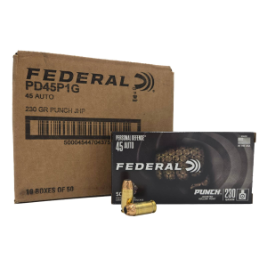 FEDERAL 45 AUTO 230GR PUNCH JHP AMMUNITION 500 rd CASE - Federal