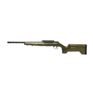 Savage Arms 47258 A Series  Full Size 22 LR 10+1 18 Matte Black Spiral Fluted Threaded Barrel, Matte Black Carbon Steel Receiver w/  Picatinny Rail, OD Green Fixed Laminate Stock, Right Hand