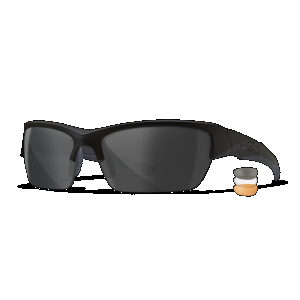 Wiley X CHVAL06 Valor Clear, Smoke Grey, Light Rust Lenses/Matte Black Frame Sunglasses