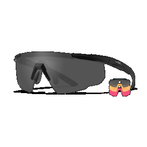 Wiley X 309 Saber Advanced Smoke Grey, Light Rust, Vermillion Lenses/Matte Black Frame Sunglasses