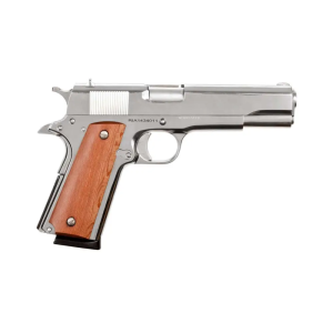 Rock Island 51433 GI Standard FS 1911A1 45 ACP 5 8+1 Nickel Wood Grip Fixed Sights