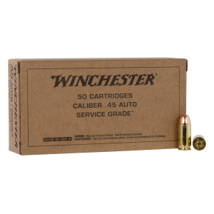 Winchester Ammo SG45W USA Service Grade 45 ACP 230 gr Full Metal Jacket (FMJ) 50 Bx/ 10 Cs