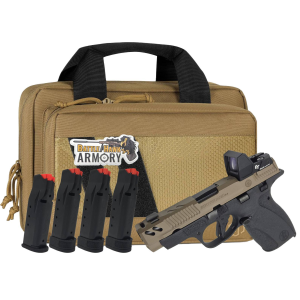 Smith  Wesson PC Bodyguard 20 Carry Comp 380acp 31 Ported Barrel w Thumb Safety FDE  Black Pistol Bundle w 4 Magazines Savior Bag Optic Cut  CT Rad Green Dot