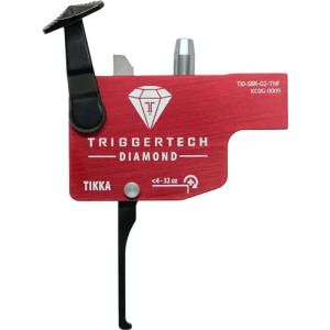 TriggerTech TI0SRB02TNF Diamond Black/Red Flat Lever Fits Tikka Right Hand
