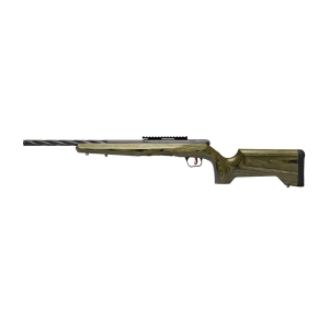Savage Arms 70251 B Series Full Size 22 LR 10+1 18 Matte Black Spiral Fluted Threaded Barrel, Matte Black Carbon Steel Receiver w/Picatinny Rail, OD Green Fixed Laminate Stock, Right Hand