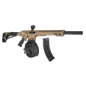 GForce Arms GF12AR 12 Gauge 51rd 185 Barrel FDE SemiAutomatic Shotgun w 1x 10rd Mag 1x 20rd Drum Holosun SCRS Red Dot Kit