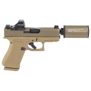 Glock 43X Hush Puppy Suppressor Kit 9mm 392 Barrel 2 10rd Magazines Holosun 407k FDE Pistol