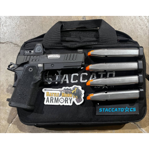Staccato 2011 CS V3 9mm 36 Stainless Steel Bull Barrel 2 Magazines AL Frame w Compact Grip Optics Ready DLC Slide Curved Trigger Pistol