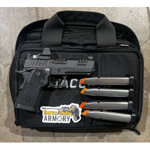 Staccato 2011 C 9mm 40 Barrel Compact Grip DLC Slide  Barrel X Serrations Flat Trigger Pistol with Leupold Delta Point Pro Used Trade In