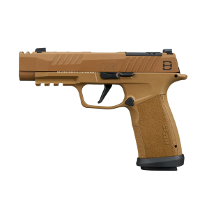 P365, 9MM, 3.7IN, DH3, COYOTE, STRIKER, X-RAY 3 OPTIC READY, POLYMER GRIP, (2) 21RD (1) 17RD STEEL MAG, COMP, MAGWELL