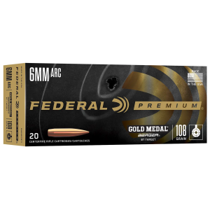 FEDERAL GOLD MEDAL 6MM ARC 108 GR BERGER AMMUNITION 20rd BOX