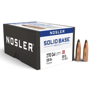 Nosler 38054 Solid Base 270Cal 130gr Soft Point 50CT