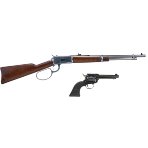 Heritage Mfg H92357189 92 Ranch Hand 38 Special P357 Mag 8rd 18 Stainless Polished Barrel Stainless Polished Receiver Fixed Hardwood Stock Rough Rider 22LR 6rd 475 Barrel Black Revolver Bundle