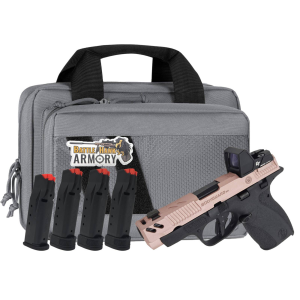 Smith  Wesson PC Bodyguard 20 Carry Comp 380acp 31 Ported Barrel w Thumb Safety Rose Gold  Black Pistol Bundle w 4 Magazines Savior Bag Optic Cut  CT Rad Green Dot