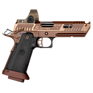 TTI Taran Tactical Innovations JW4 PV Sand Viper 9mm 5 Compensated Barrel 3 Magazines Phantom Grip Pistol w Tan Trijicon SRO Red Dot