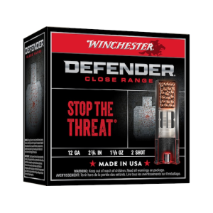 Winchester Defender 12ga 2.75, 1-1/8 oz 2-Shot, 1145 FPS, 25rd Box