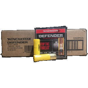 Winchester Defender 20ga 2.75, 7/8 oz 2-Shot, 1145 fps, 250rd Case