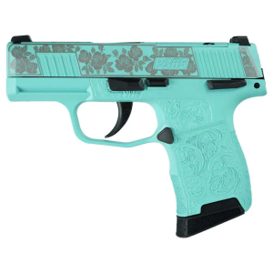 Sig P365380BSSMS Nitron Pistol Full Tiffany Blue Roses