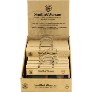 Smith & Wesson Men's Wax Canvas Wallet Gift Set 12pc Display