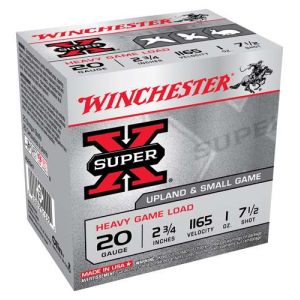 Winchester Ammo Super-X Game & Field 20 Gauge 2.75 1 oz 7.5 Shot 25 Bx/10 Cs