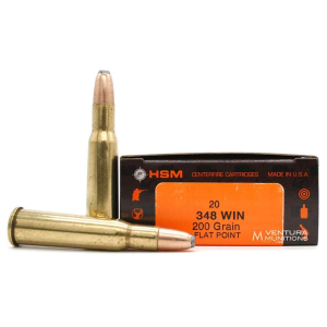 HSM .348 Win. 200 GR Flat Point Interlock 20 rounds ammo