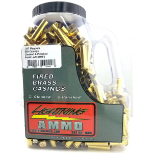 Lightning Ammo Reman. Cleaned & Polished Brass .357 Mag 500 Qty Jug
